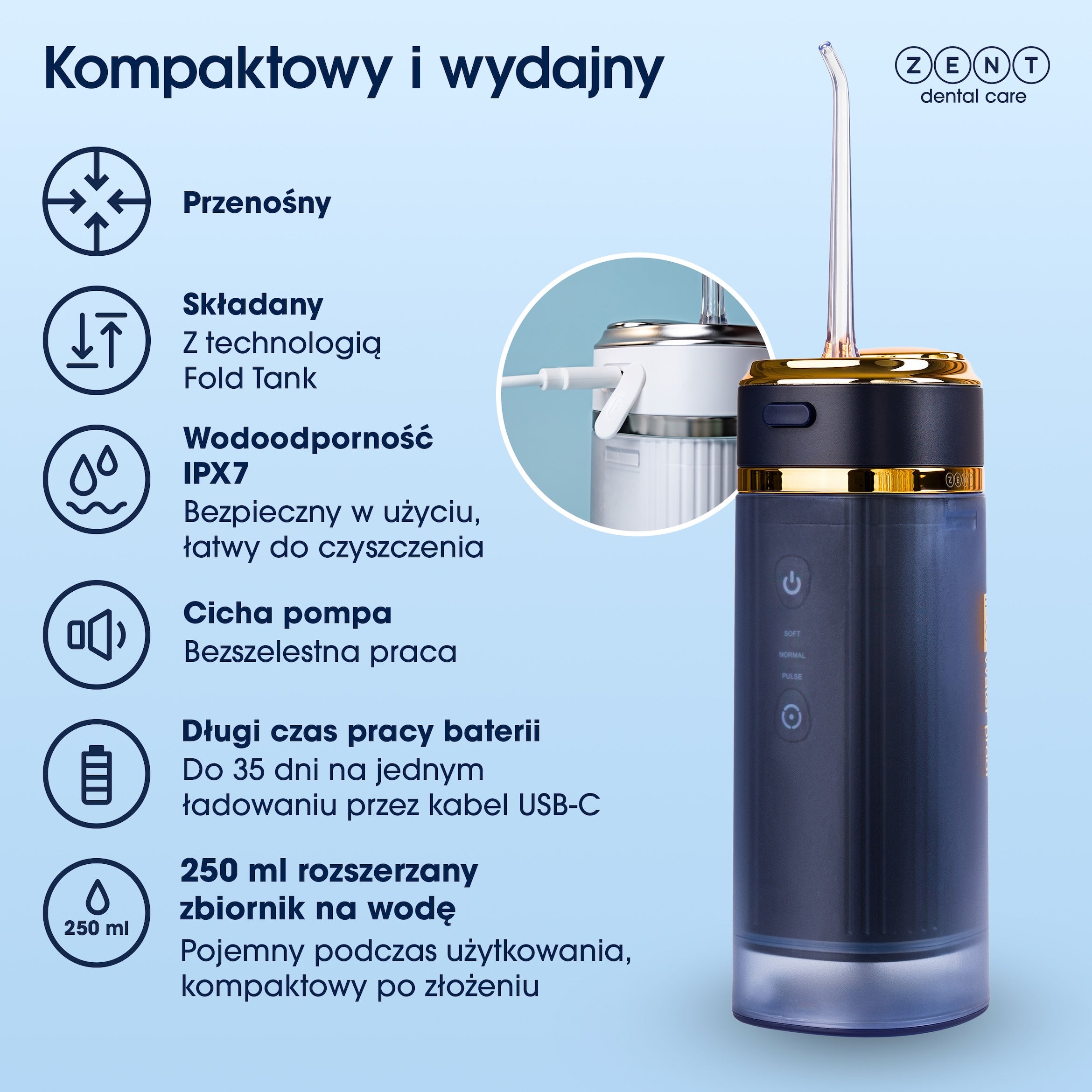 Die ZENT® Stream+ Zahnreinigungsgerät für Zähne