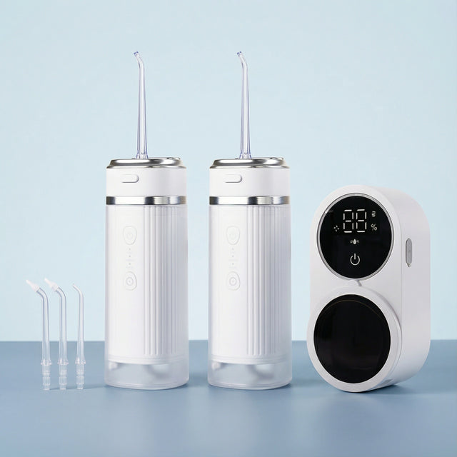 ZENT® DuoCare Set (2x Munddusche, Halter zur Desinfektion)