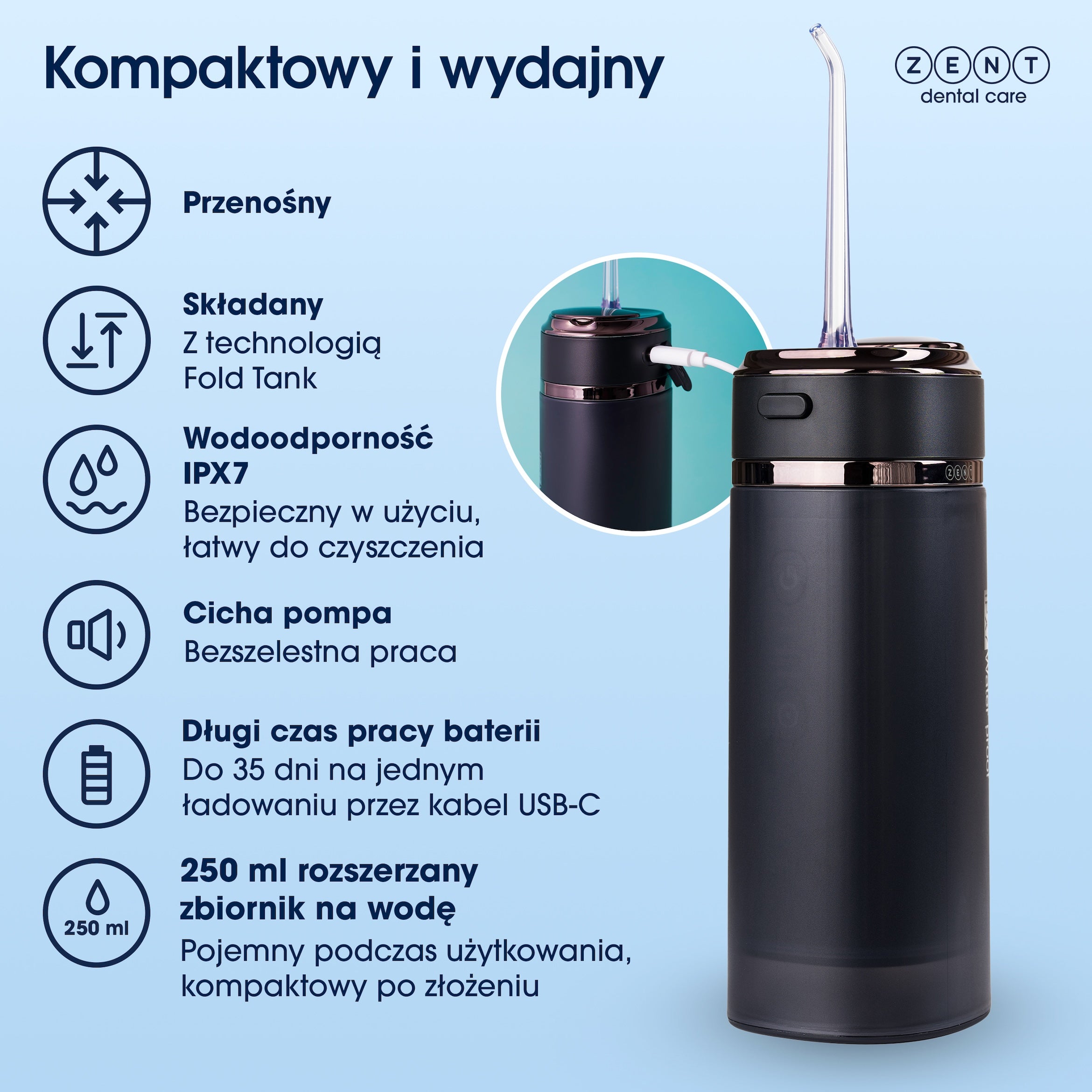 Die ZENT® Stream+ Zahnreinigungsgerät für Zähne